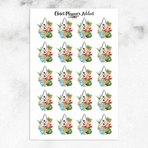 Planner Stickers Epicerie dans des sacs filet | Autocollants d'épicerie | Stickers shopping (S-633)