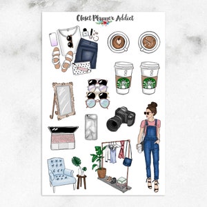 Stickers planificateur Babe Blogger | Sac mystérieux juillet 2017 | Stickers blogs | Stickers style de vie | Stickers mode pour blogueuses (MGB-JUL17)