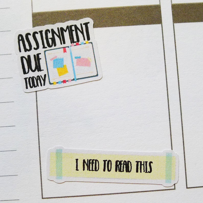 Assignments Planner Stickers College Stickers Uni Stickers School Sticker Study Stickers Exam Stickers Homework Stickers S-193 image 2