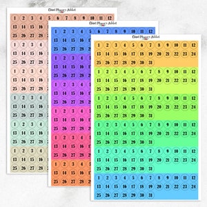 Adesivi per planner con numeri e date minuscole / Adesivi con giorni del mese / Adesivi con date / Adesivi con date rotonde / Adesivi con bullet journal (DATE-001)