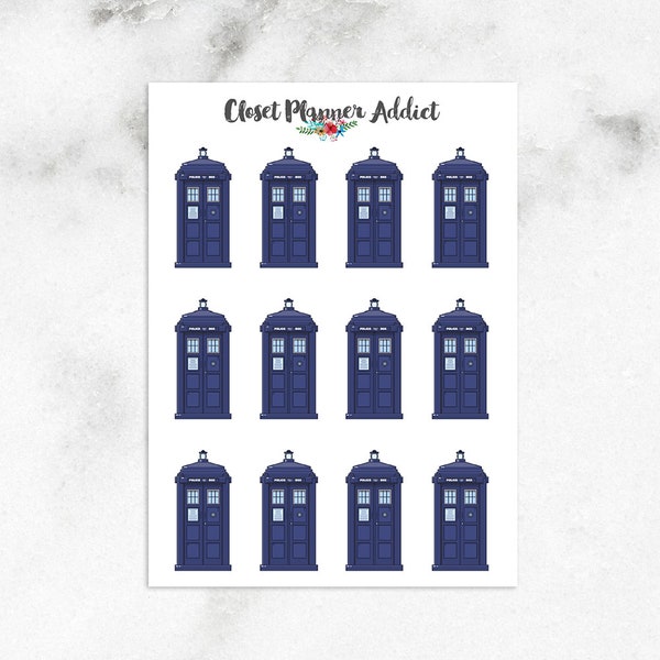 English Blue Police Box Planner Stickers | Doctor Who | Tardis Stickers (S-610)
