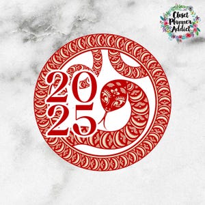 Adesivo de corte de matriz do ano novo chinês | Adesivo de corte de matriz do ano lunar da cobra 2025 (DC-054)