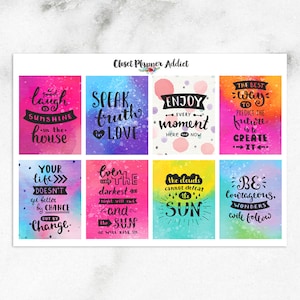 Motivational Quotes Planner Stickers Inspirational Quotes Stickers Journaling Quotes Full Box Stickers Journal Stickers MS-027 image 1