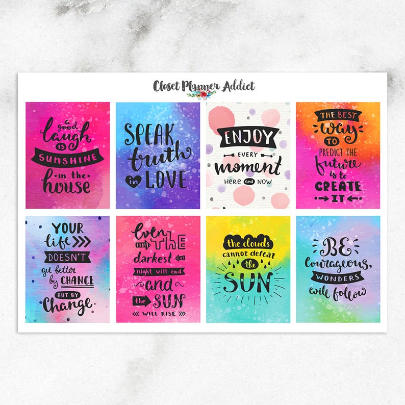 Motivational Quotes Planner Stickers Inspirational Quotes Stickers Journaling Quotes Full Box Stickers Journal Stickers MS-027 image 1