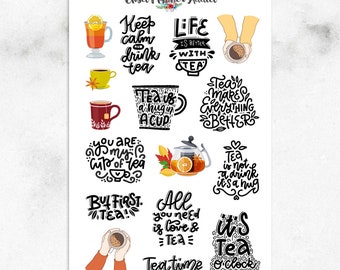 Theeliefhebber en Quotes Planner Stickers | Thee Stickers | Thee Citaten (S-547)