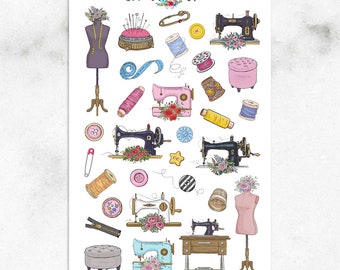 Sewing Machines Planner Stickers | Sewing Tools Stickers (S-548)