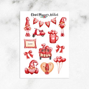 Süße Valentinszwerge | Valentinstag | Niedliche Wichtel Aufkleber | Liebe Aufkleber | Herz Sticker (S-613)