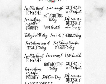 Self Care Quotes Planner Stickers | Quote Stickers | Self Care (S-450)