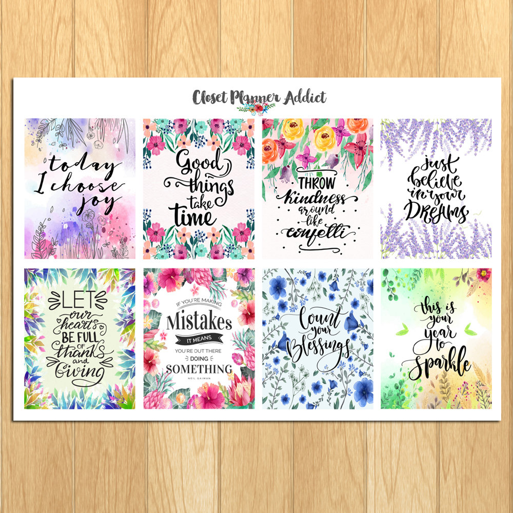 Motivational Quotes Planner Stickers Inspirational Quotes Etsy