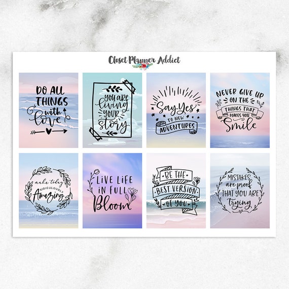 Motivational Quotes Planner Stickers Inspirational Quotes Stickers  Journaling Quotes Full Box Stickers Journal Stickers MS-036 