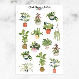 Adesivi per la pianificazione delle piante da appartamento / Adesivi per piante / Adesivi per gli amanti delle piante / Adesivi per il giardinaggio / Adesivi per piante in vaso (S-516)