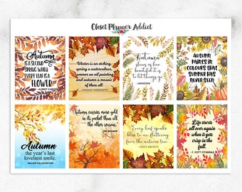 Motiverende en inspirerende citaten Planner Stickers | Herfststickers | Herfststickers | Herfst Citaten | Herfstcitaten (MS-024)