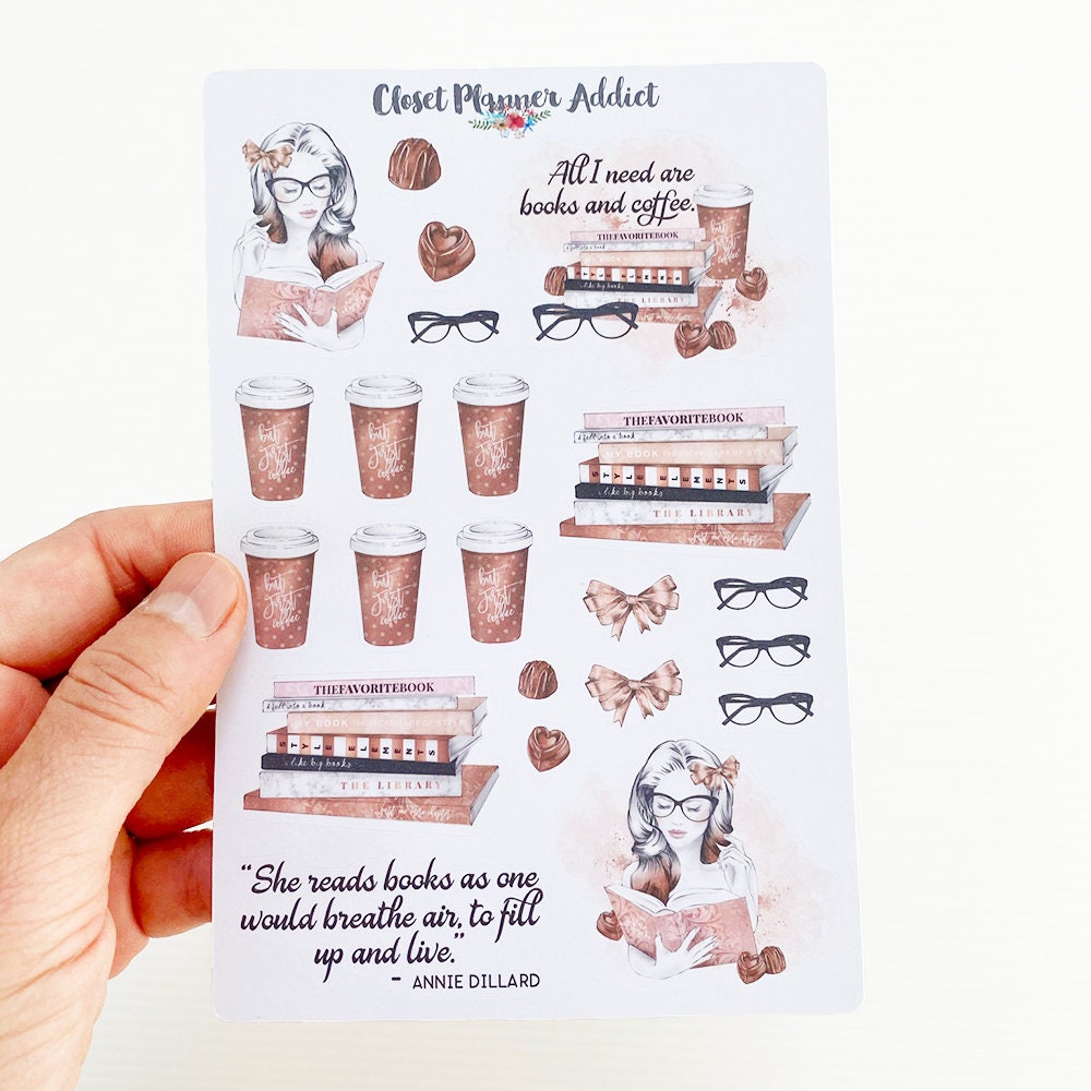 Book Lovers and Coffee Planner Stickers | Mystery Grab Bag February ...