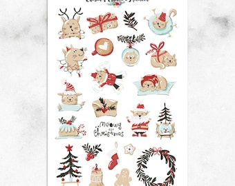 Merry Meowmas Christmas Cats Planner Stickers / Navidad 2021 / Christmas Stickers / Funny Cats / Cute Christmas Cat Stickers (S-600)
