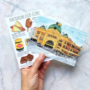 Australian Food Icons Postcard Hand Drawn Postcard Aussie Food Watercolour Postcard Sketched Postcard Postcrossing PC-002 image 5