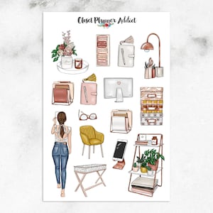 Willkommen in meinem Home Office Lifestyle Planer Stickers | Lebensstil Aufkleber | Arbeit von zu Hause Aufkleber | Girl Boss Aufkleber (MGB-JUL20)