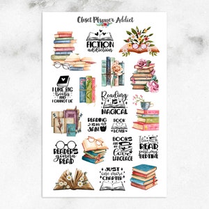 Boekliefhebbers en leescitaten plannerstickers | Boekstickers | Leesstickers (MGB-MAY21)