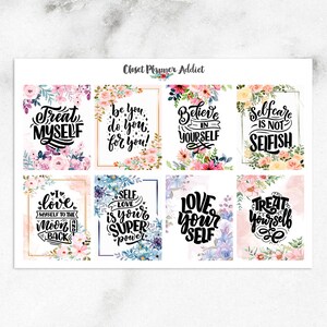 Stickers pour agenda Citations motivantes | Stickers citations inspirantes | Citations de journal | Autocollants d'entretien personnel | Autocollants pour journaux (MS-040)