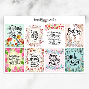 Autocollants de planificateur d'écritures bibliques chrétiennes | Stickers chrétiens | Stickers Écritures saintes | Stickers versets bibliques (MS-021)