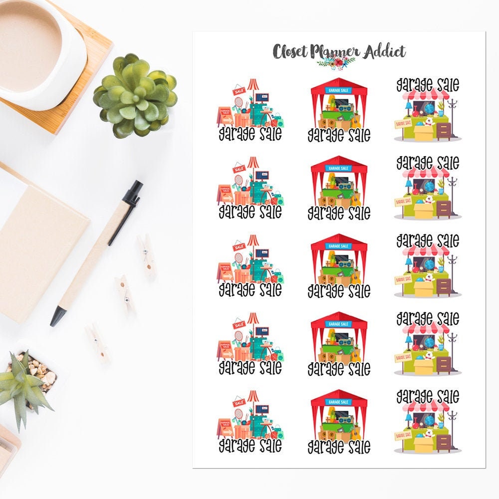 Garage Sale Planner Stickers Yard Sale Stickers S588 Etsy UK
