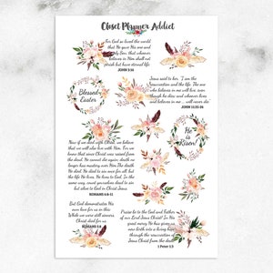 Christliche Bibel Verse Schriften Planer Aufkleber | Blumen Aufkleber | Christliche Aufkleber | Bibelverse | Ostern Aufkleber (MS-038)