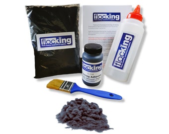 Flocking Kit (Anthracite) - Flocking Fibers, Flocking Adhesive , Flock Applicator