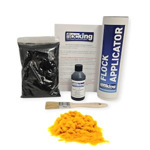 Amarillo intenso - Pequeño kit de flocado DIY - Fibras de flocado