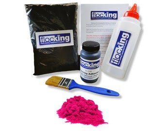 Flocking Kit (Hot Pink)  -Flocking Powder, Flocking Glue, Flocking Applicator