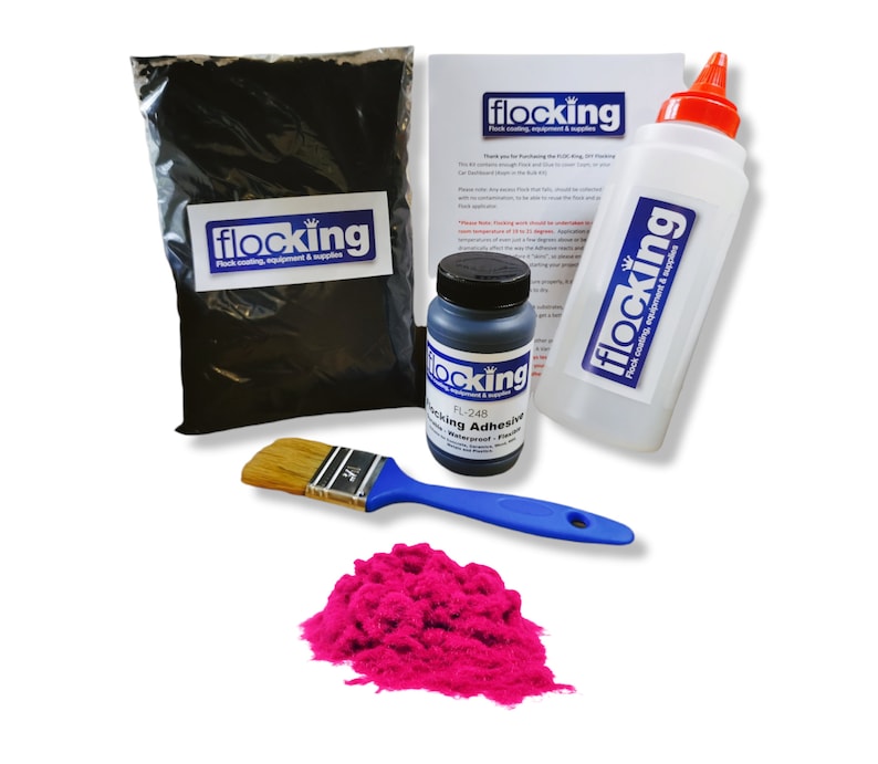 Flocking Kit hot Pink flocking Powder, Flocking Glue, Flocking