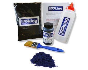 Flocking Kit (Navy Blue) - Flocking Fibers, Flocking Glue, Flocking Applicator