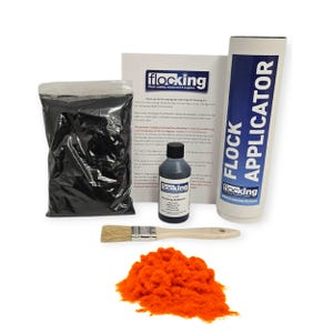 Naranja Fluorescente - Pequeño KIT DE FLOCADO DIY - Fibras de Flocado