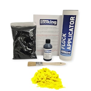 Amarillo fluorescente - Pequeño kit de flocado DIY - Fibras de flocado
