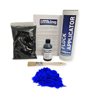 Azul eléctrico - Pequeño KIT DE FLOCADO DIY - Fibras de flocado