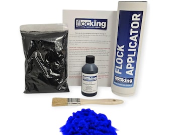 Electric Blue - Small DIY FLOCKING KIT - Flocking Fibers