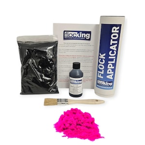 Rosa Fluorescente - Pequeño KIT DE FLOCADO DIY - Fibras de Flocado