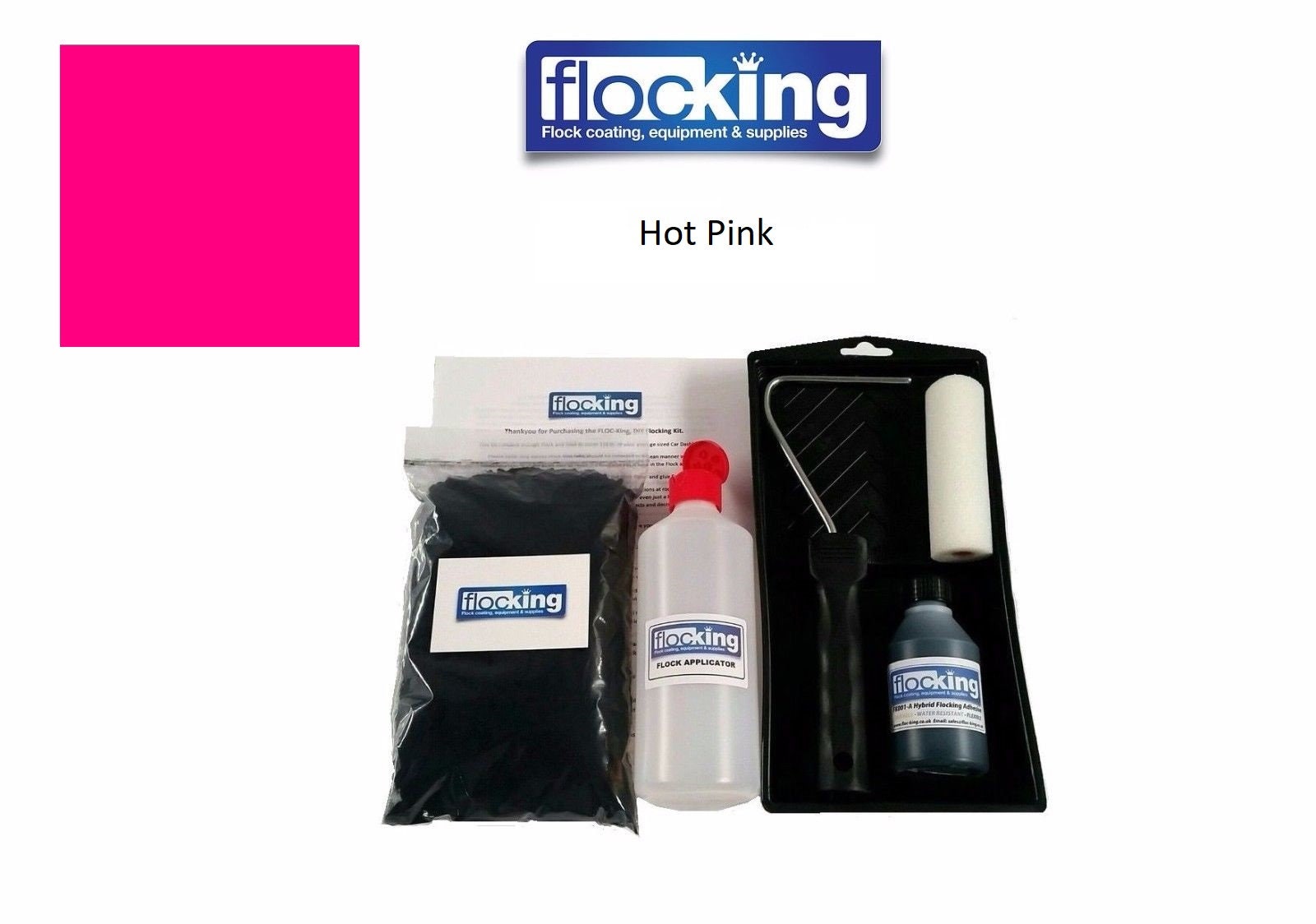 DIY Flocking Kit HOT PINK With Foam Roller and Tray Set Etsy
