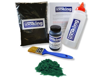 Flocking Kit (Racing Green)  - Flocking Fibers, Flocking Adhesive, Flocking Applicator