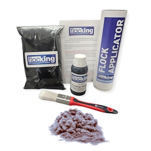 Kit de flocado (gris medio platino) - Fibras de flocado