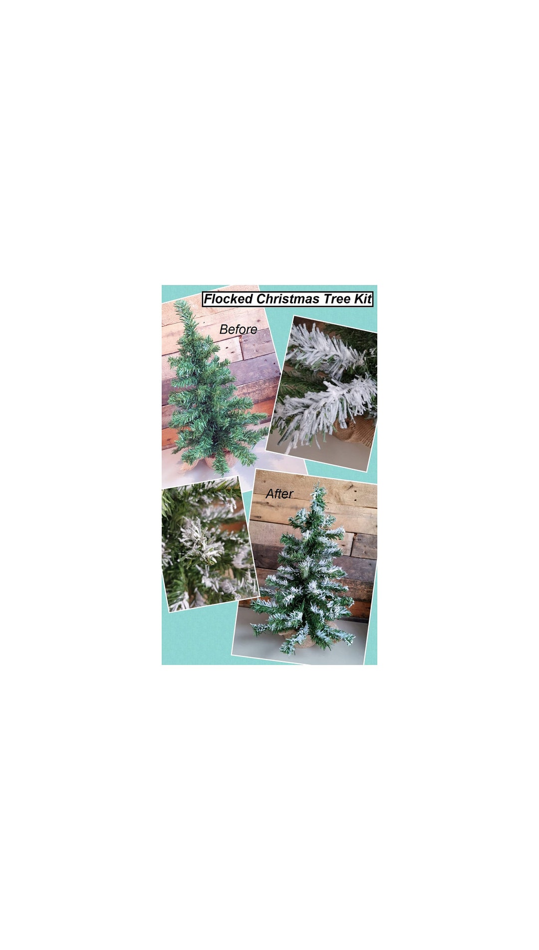 SNOW FLOCK CHRISTMAS Tree Flocking Kit White Festive Xmas Tree Medium Kit Etsy