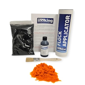 Naranja - Pequeño KIT DE FLOCADO DIY - Fibras de Flocado