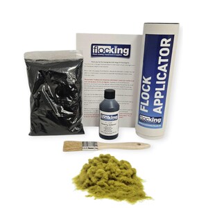 Verde oliva - Pequeño kit de flocado DIY - Fibras de flocado