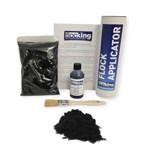 Negro - Pequeño KIT DE FLOCADO DIY - Fibras de flocado