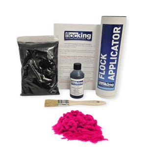 Rosa fuerte - Pequeño kit de flocado DIY - Fibras de flocado