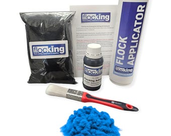 Flocking Kit (French Blue)  - Flocking Fibres, Flocking Adhesive, Flocking Applicator