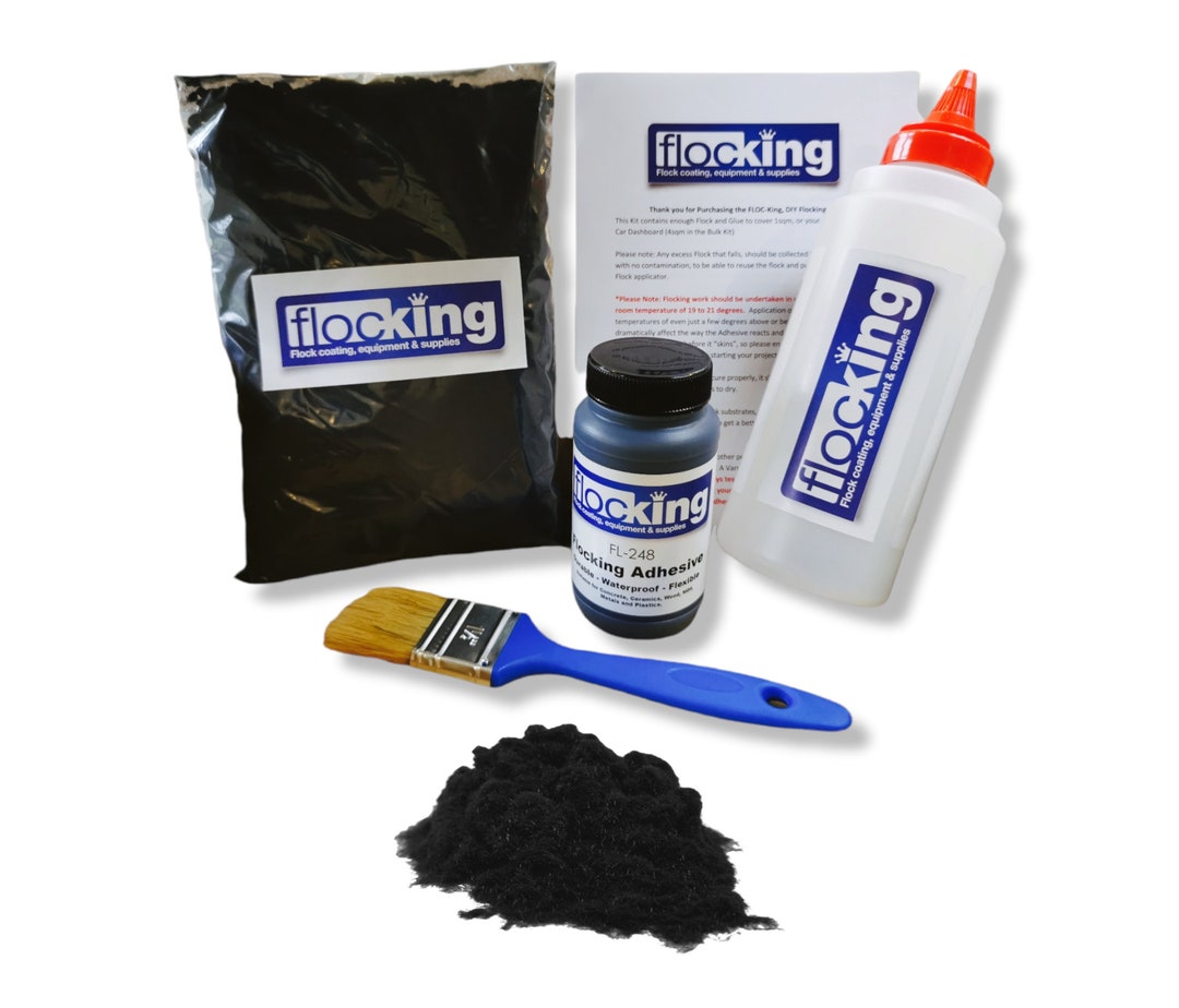 thumbnail image 2 of FL-248 Flocking Adhesive Glue – Black – 4-5 SQM Coverage – Made In UK – Floc-king 2 of 4
