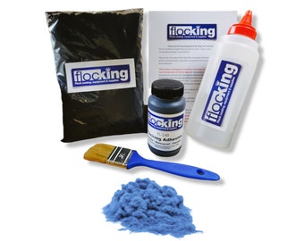 Flocking Kit (Aqua Blue) - Flocking Powder, Flocking Adhesive, Flock Applicator