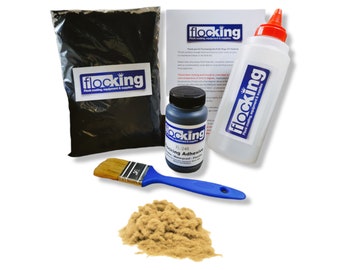 Flocking Kit (Sand Beige) - Flocking Fibers, Flocking Adhesive, Flocking Applicator