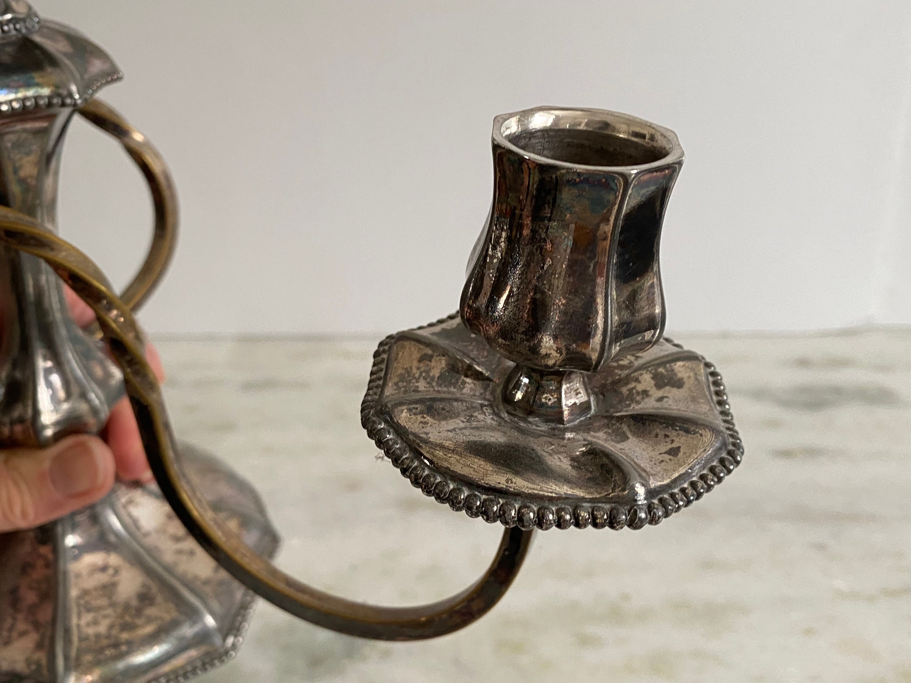 VINTAGE SILVER Candelabrasilver Plate Candelabras With Inserts and