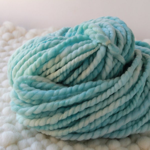 Handspun Bulky Yarn - Seaspray, 64 yds