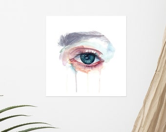 Watercolor Eye Painting Art Print Unframed